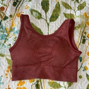 Seamless Burgundy Sports Bra